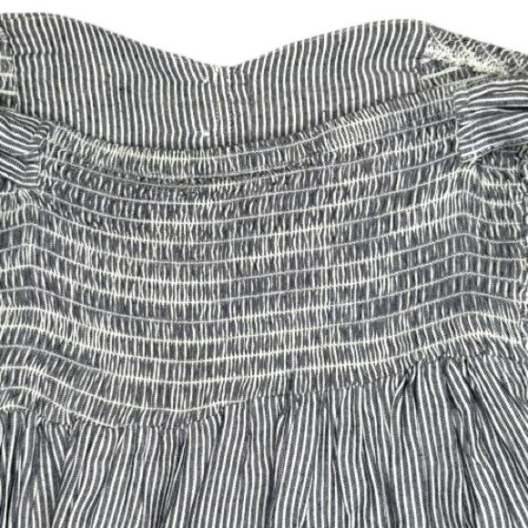 American Eagle Off Shoulder Pinstripe Mini Dress Small - Picture 5 of 6